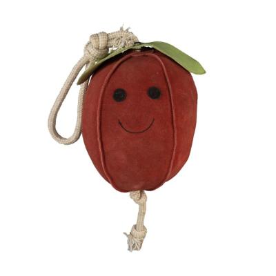 Jouet pomme ronde cuir