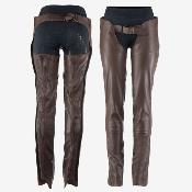 Chaps longues cuir lisse marron