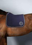 Ensemble tapis + bonnet HARCOUR Dressage marine/lightgold